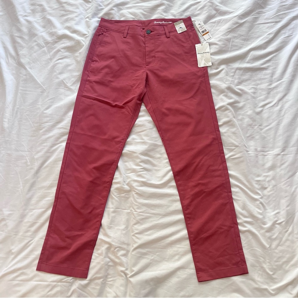 Tommy Bahama Pants Mens 29z32 Island Zone Oxford Performance Stretch Cherry Red